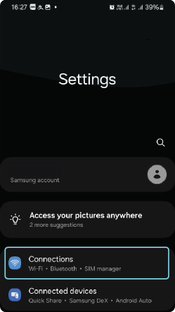 Step 1: Settings