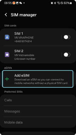 Step 3: SIM Manager