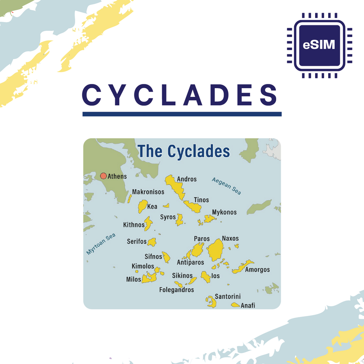 Cyclades eSIM for Travel | Fast Data, Easy Setup | Way2go SIM