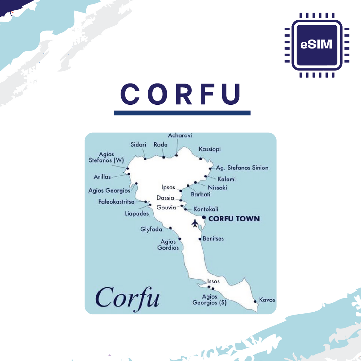 Corfu eSIM for Travel | Fast Data, Easy Setup | Way2go SIM